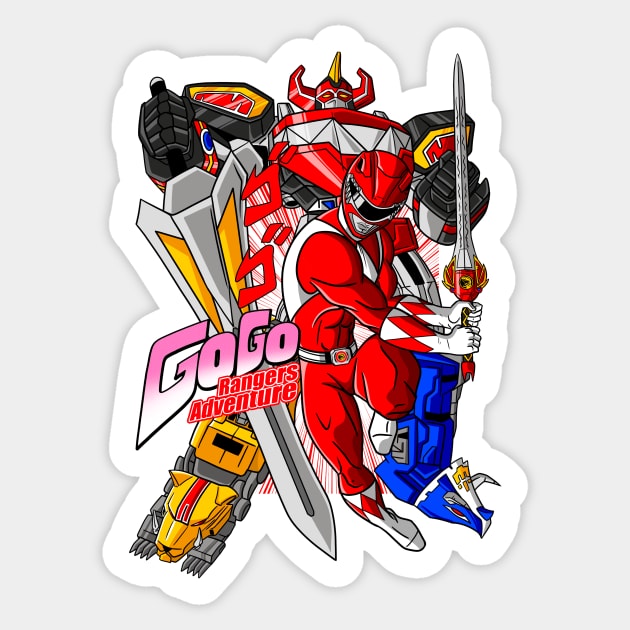 Go Go Rangers Adventure (Red) Sticker by BuckRogers